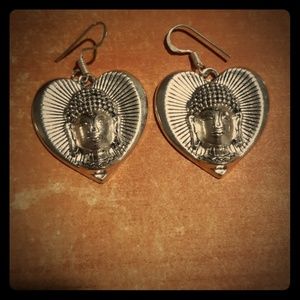 New Buddha Heart Shaped Silver Earrings.